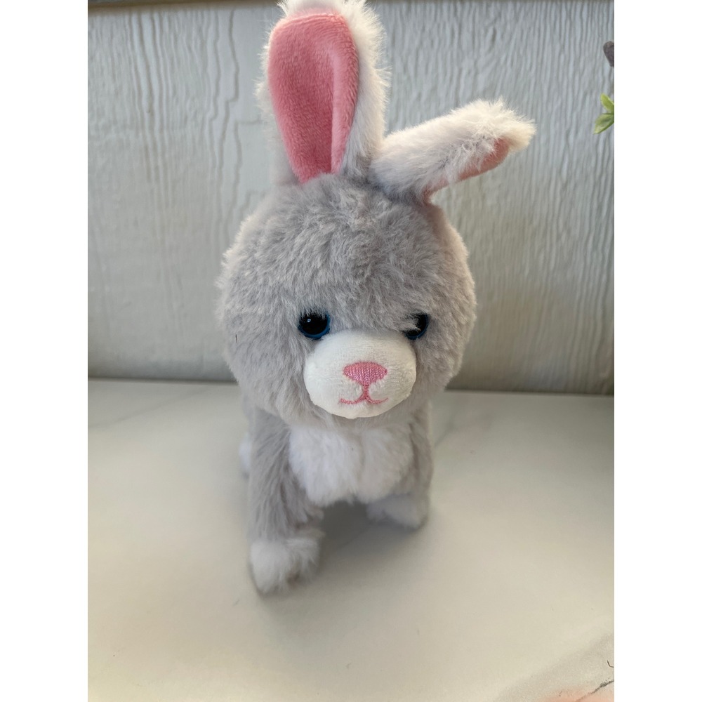 Kid Connection Plush Stuffed Animal‎ Gray Bunny Rabbit Toy that hops